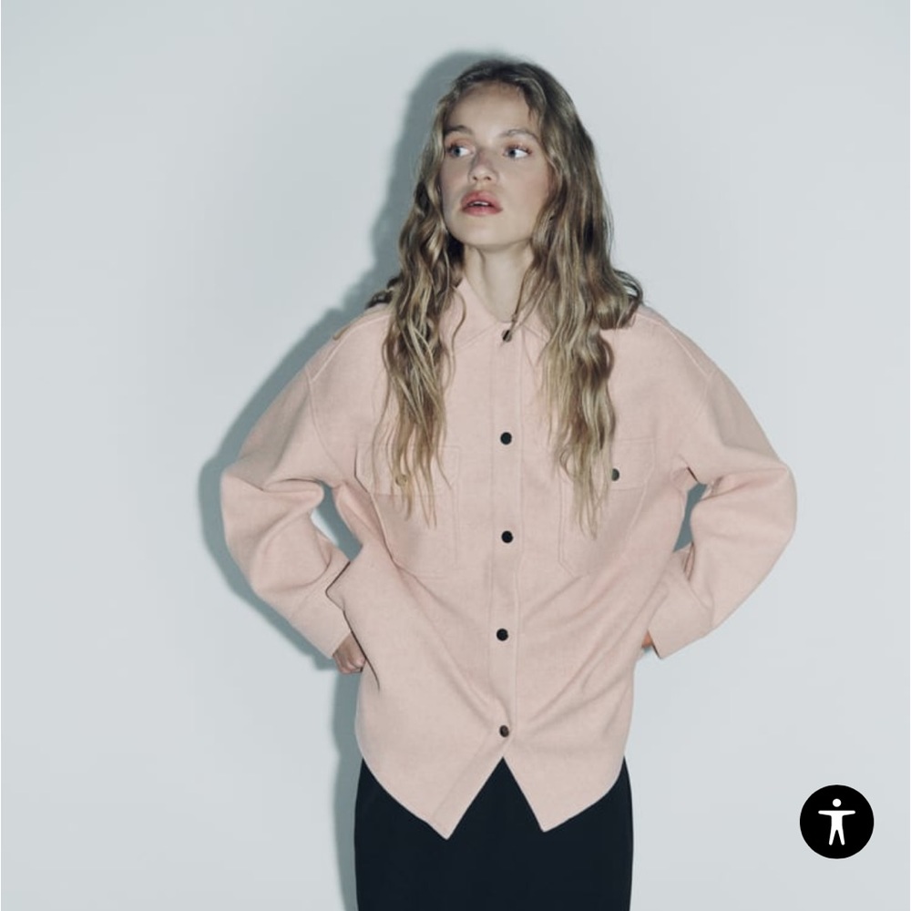 Zara Soft Overshirt in Pink